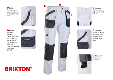 BRIXTON PRACTICAL SPODNIE DO PASA Z ODPINANYMI NOGAWKAMI BIAŁY BRIXTON PRACTICAL SPODNIE DO PASA Z ODPINANYMI NOGAWKAMI BIAŁY