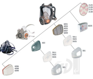Pochłaniacze Filtry 3M 6057 ABE1 Oryginalne Komplet 2szt