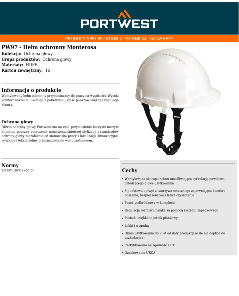 Hełm ochronny Monterosa PW97 Hełm ochronny Monterosa PW97
