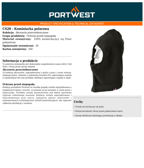 Kominiarka polarowa CS20 Kominiarka polarowa CS20