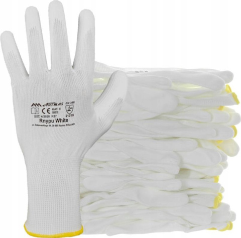 Rękawice Ochronne Powlekane PU RNYPU WHITE Rękawice Ochronne Powlekane PU RNYPU WHITE